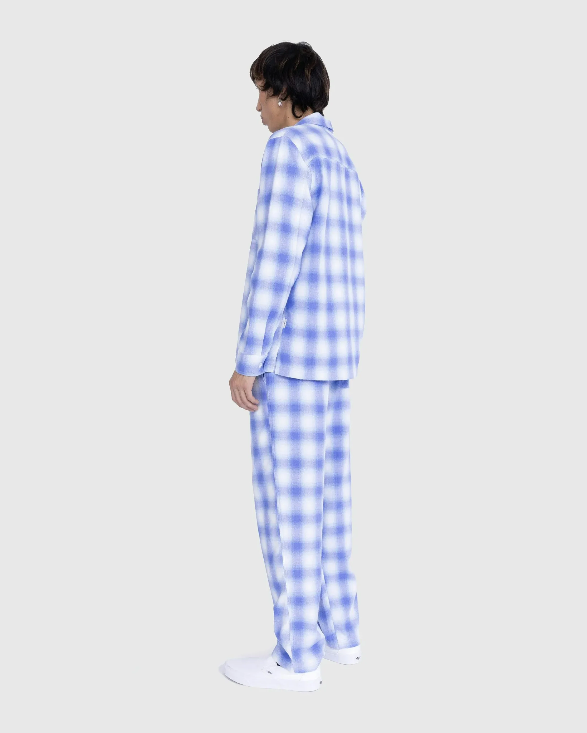 Tekla Flannel Pyjamas Shirt Light Blue Plaid- Underwear And Loungewear