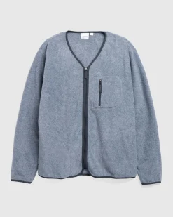 Gramicci Fleece Cardigan Zip-Up Heather Charcoal- Knitwear
