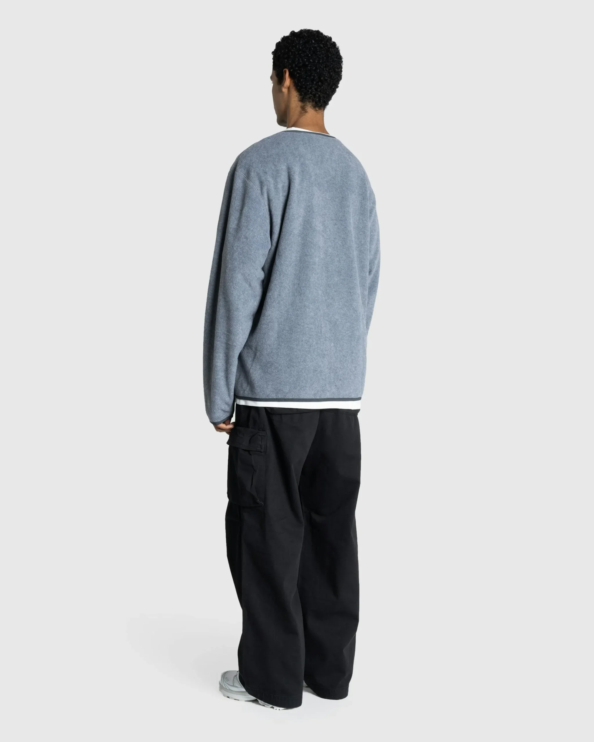 Gramicci Fleece Cardigan Zip-Up Heather Charcoal- Knitwear