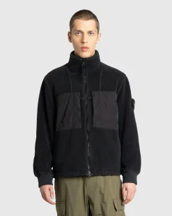 Stone Island Fleece Jacket Lead Grey- Outerwear