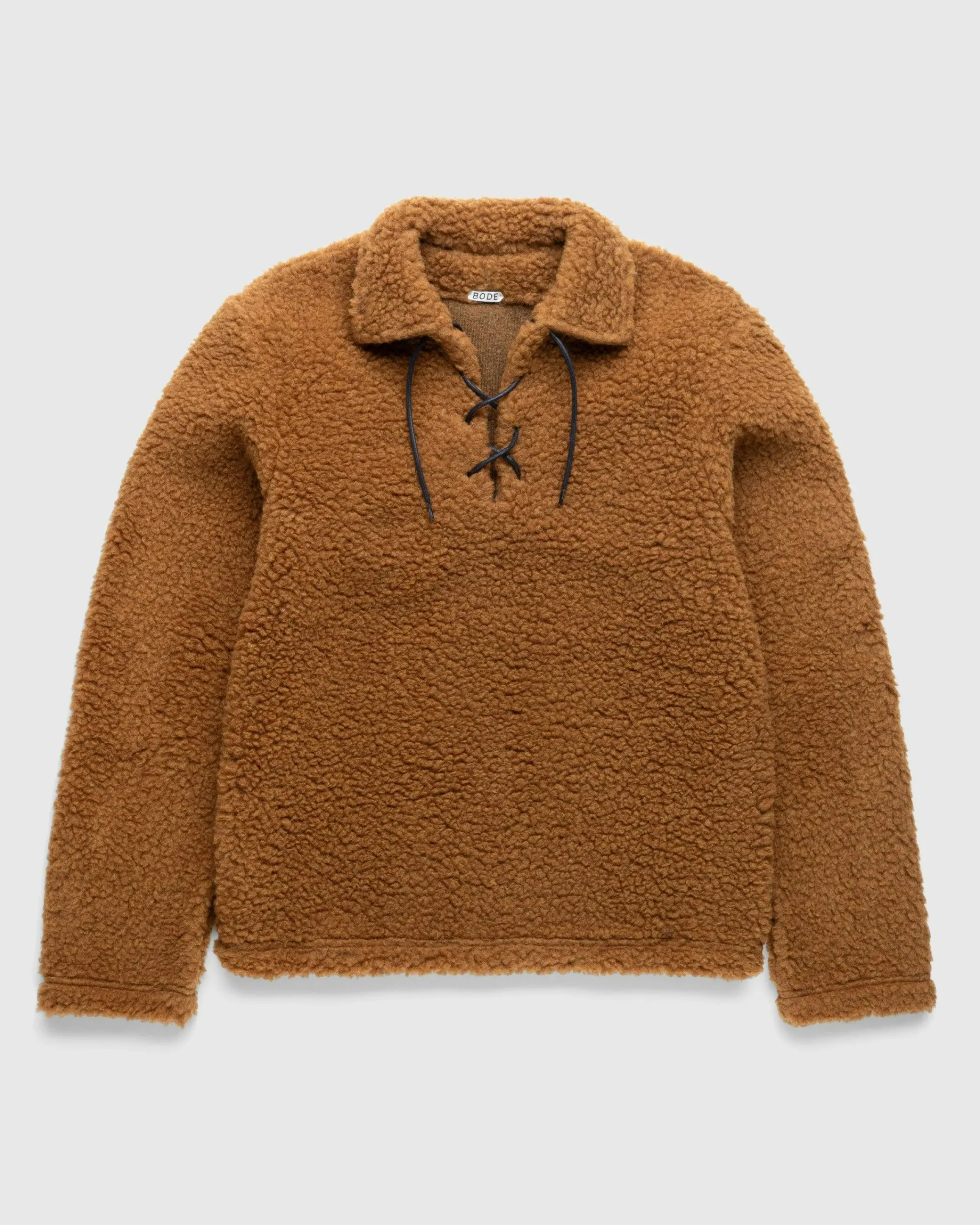 Bode Fleece Tie-Up Pullover- Outerwear