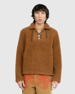 Bode Fleece Tie-Up Pullover- Outerwear