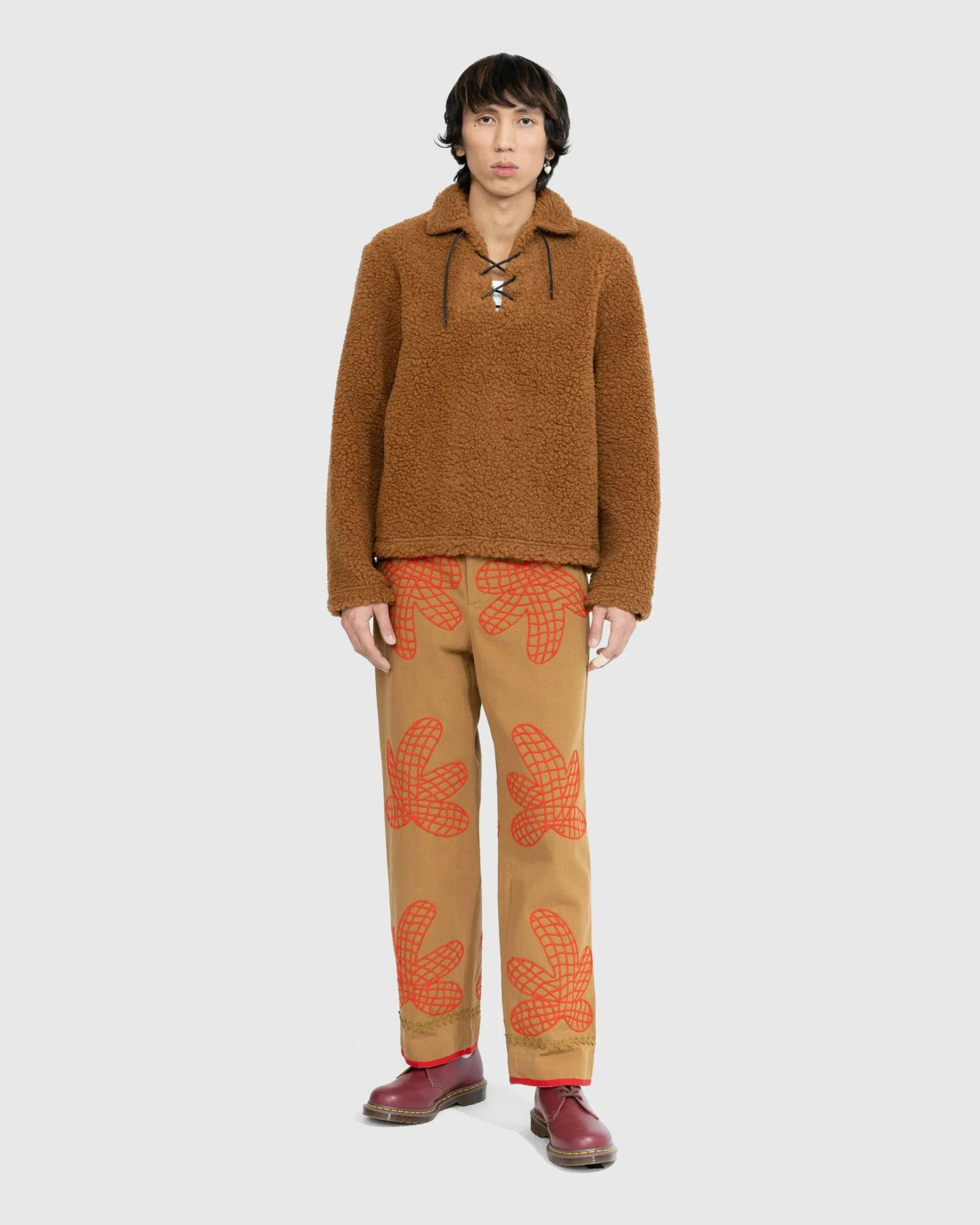 Bode Fleece Tie-Up Pullover- Outerwear