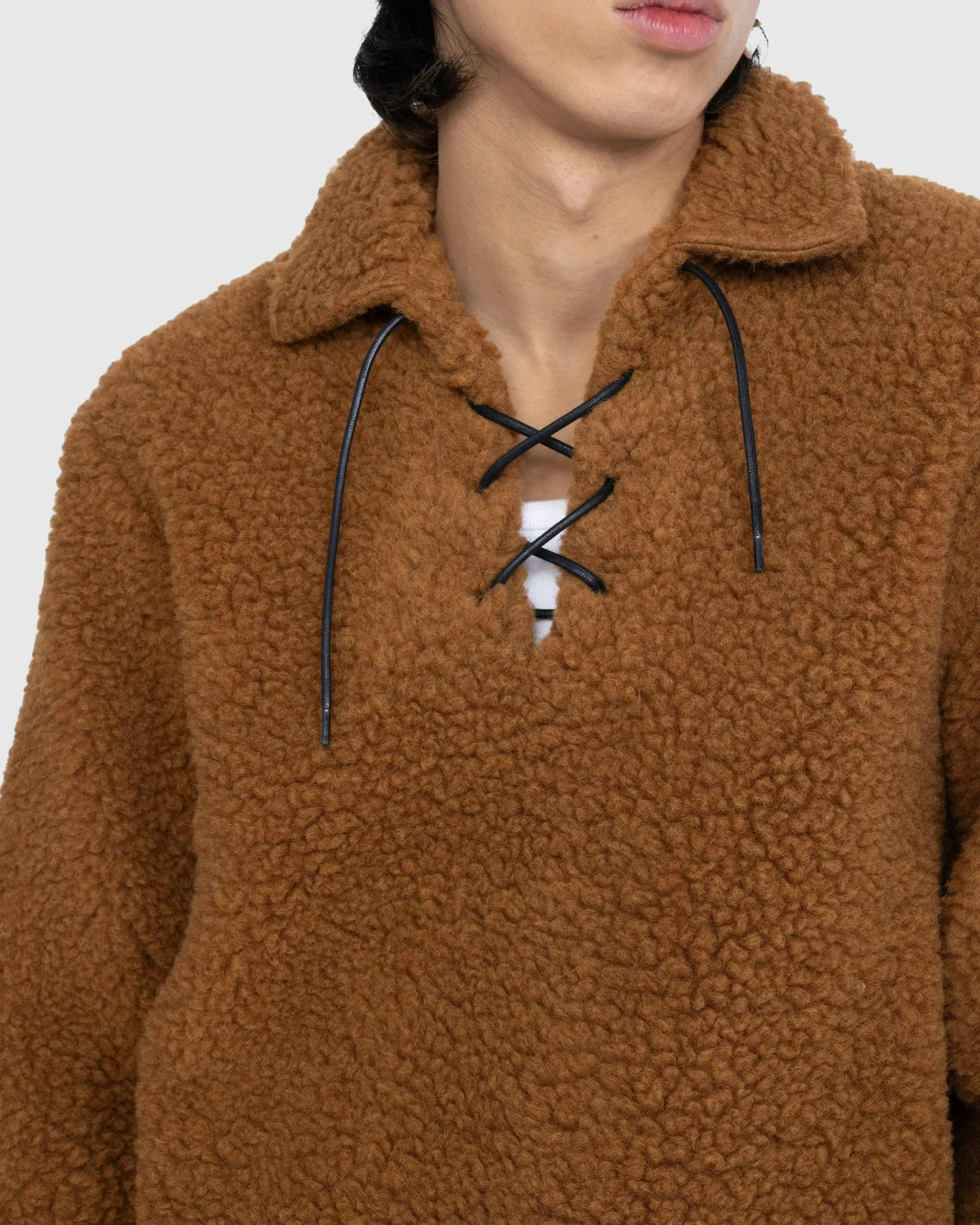 Bode Fleece Tie-Up Pullover- Outerwear