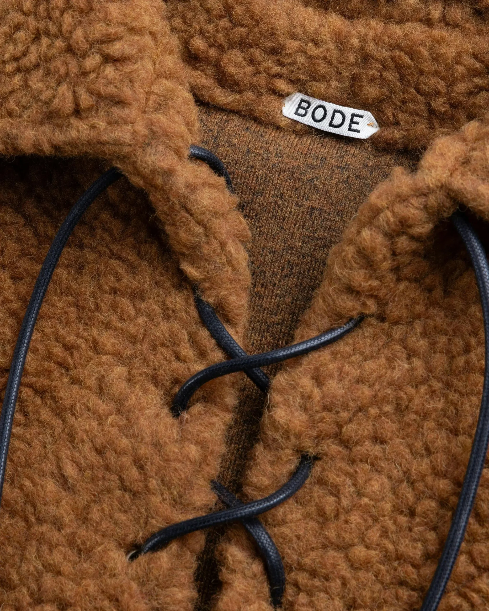 Bode Fleece Tie-Up Pullover- Outerwear