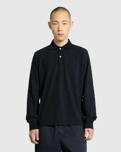 Meta Campania Collective Frank Long-Sleeve Jersey Cotton Piquet Polo- Tops