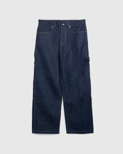 Meta Campania Collective Frankie Raw Denim Straight Leg Workwear Trousers Midnight Blue- Pants