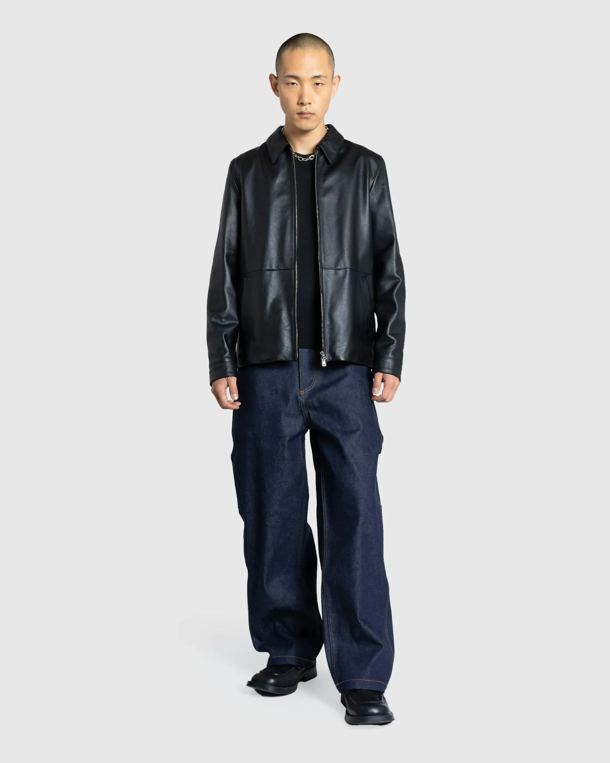 Meta Campania Collective Frankie Raw Denim Straight Leg Workwear Trousers Midnight Blue- Pants