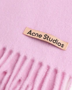 Acne Studios Fringe Wool Scarf Cotton Candy Pink- Scarves