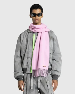 Acne Studios Fringe Wool Scarf Cotton Candy Pink- Scarves