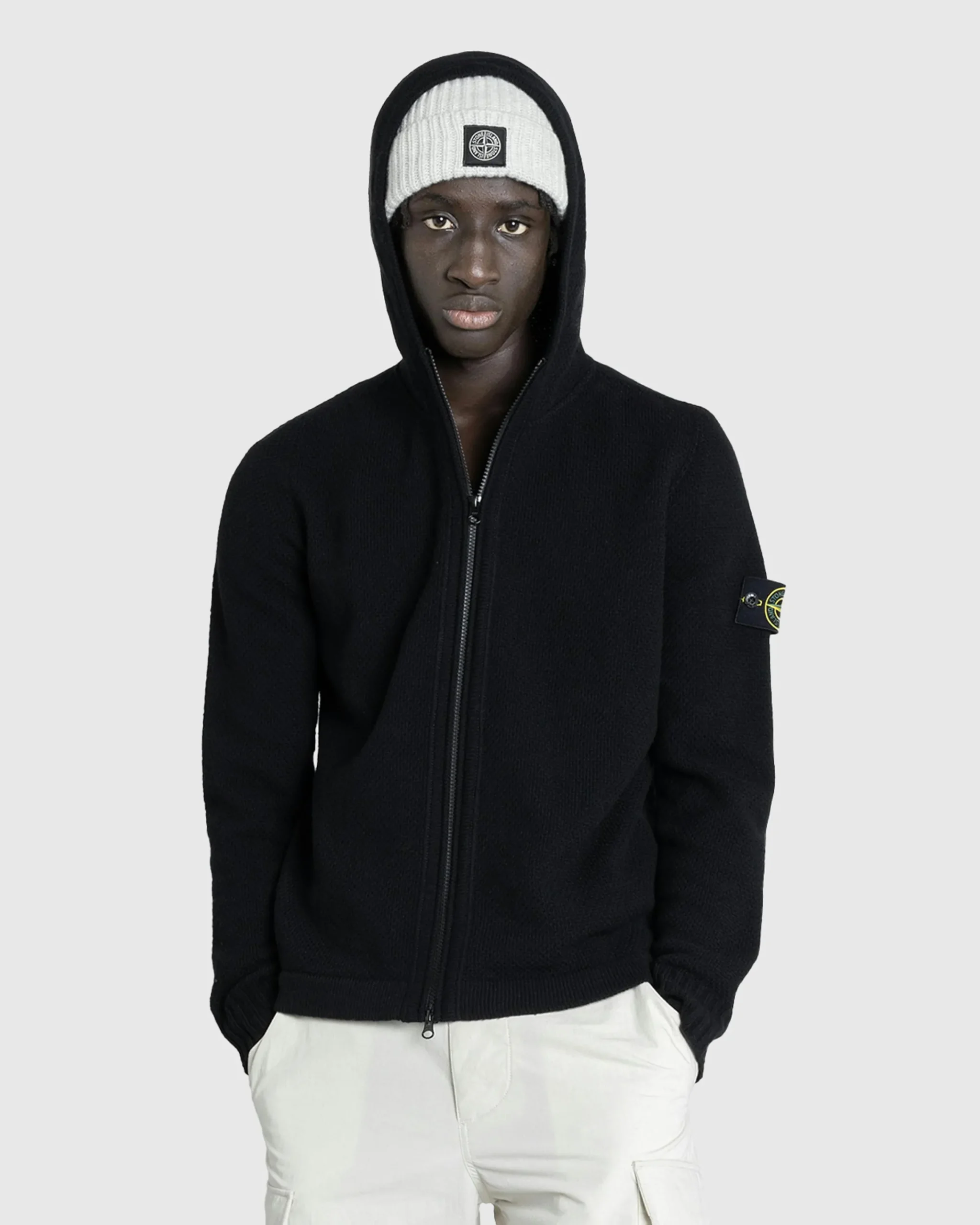 Stone Island Full-Zip Hooded Cardigan- Sweats