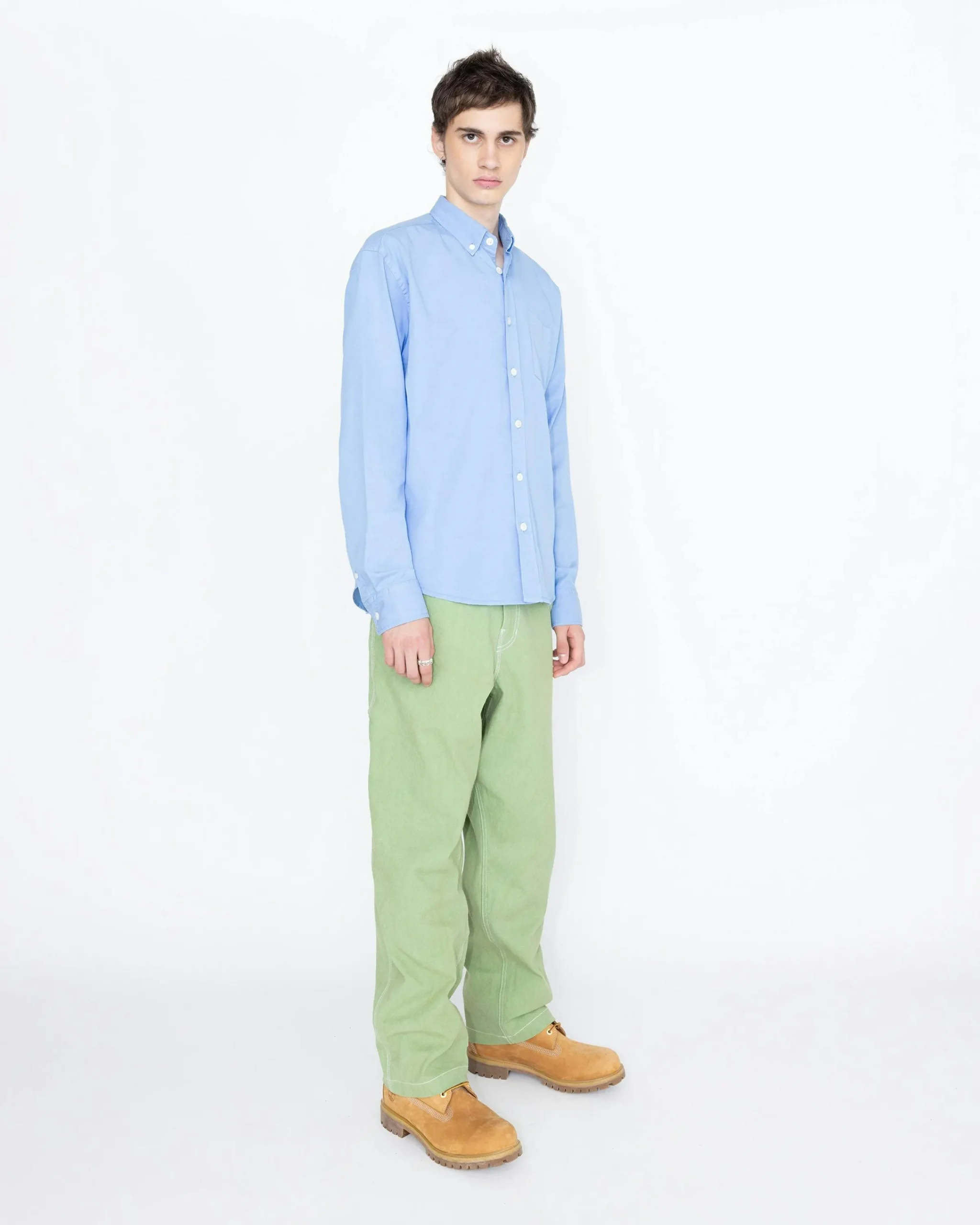Highsnobiety HS05 Garment-Dyed Peach Long-Sleeve Shirt- Shirts