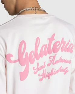 Sant Ambroeus Gelateria Long-Sleeve Light Pink- Tops