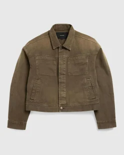 Entire Studios Gem Denim Jacket Military Stone- Outerwear