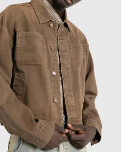 Entire Studios Gem Denim Jacket Military Stone- Outerwear