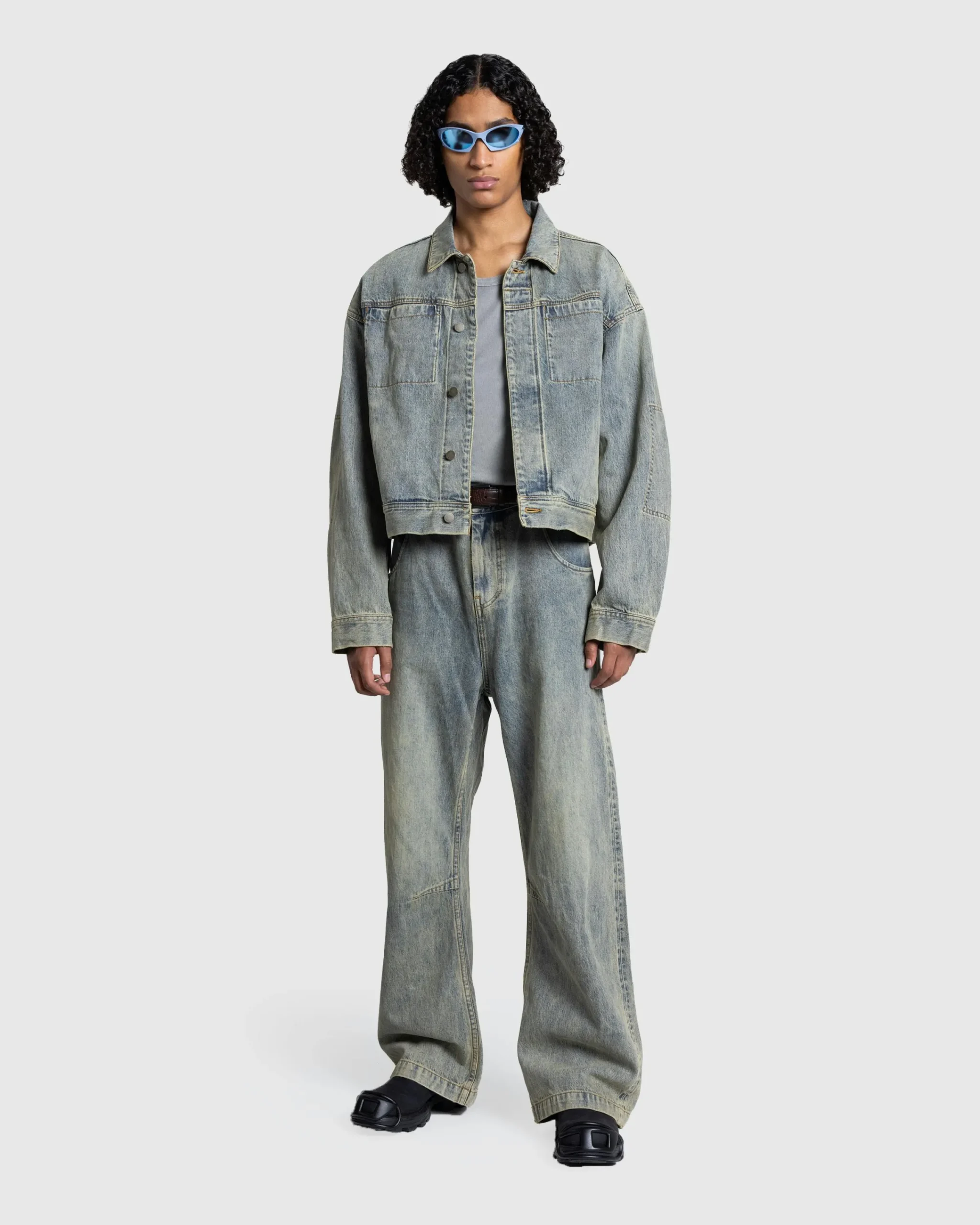 Entire Studios Gem Denim Jacket Surface Wave- Outerwear