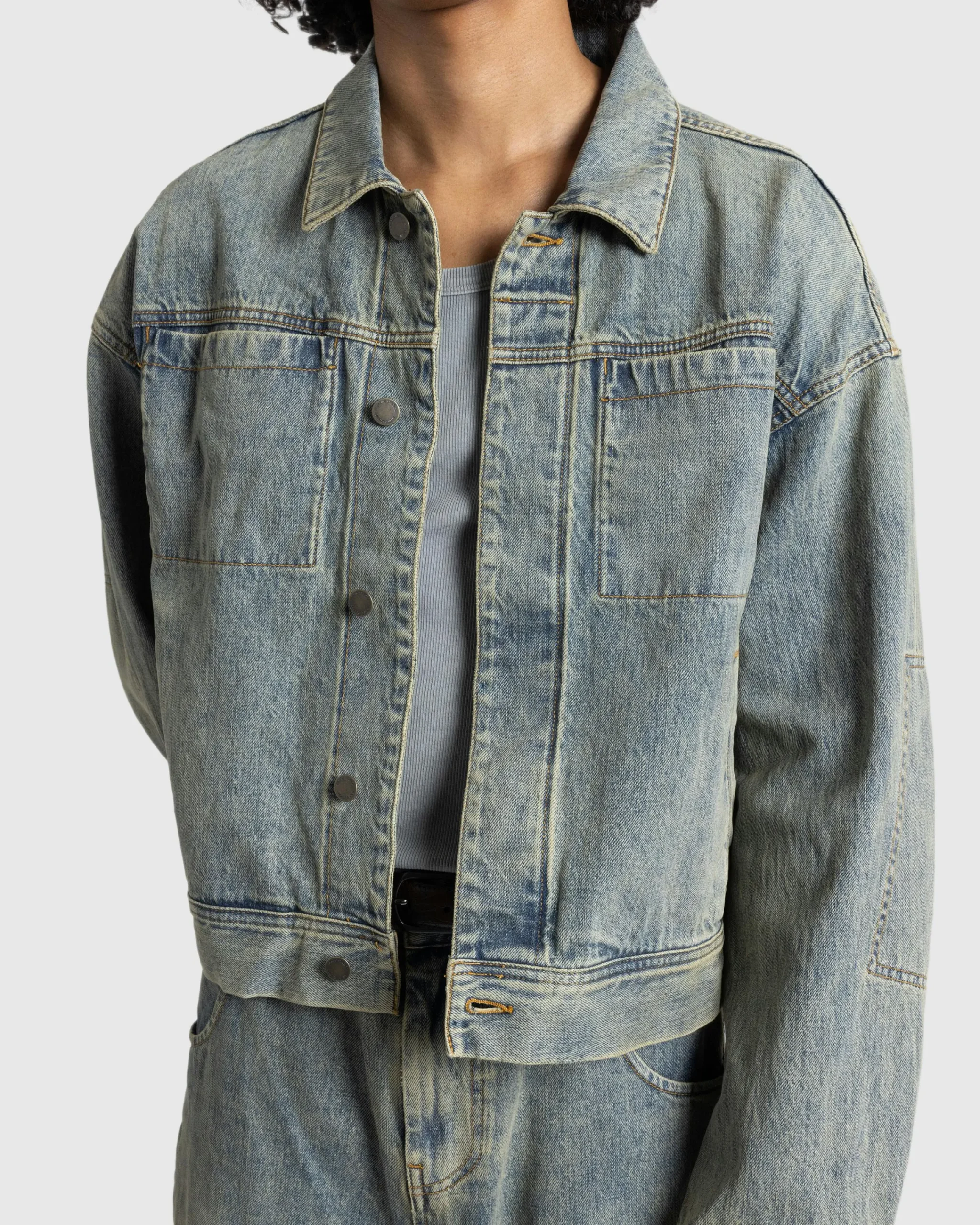 Entire Studios Gem Denim Jacket Surface Wave- Outerwear