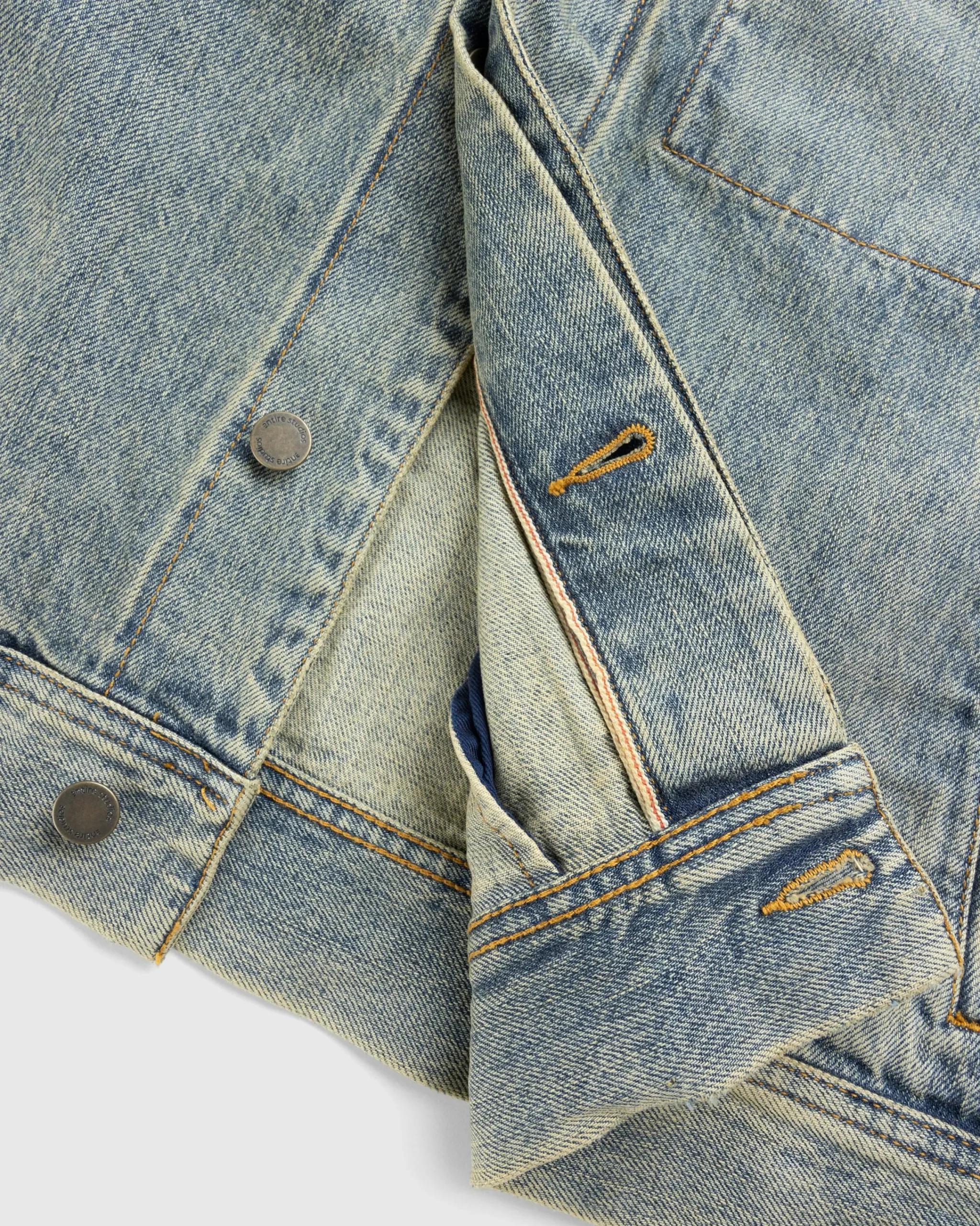 Entire Studios Gem Denim Jacket Surface Wave- Outerwear