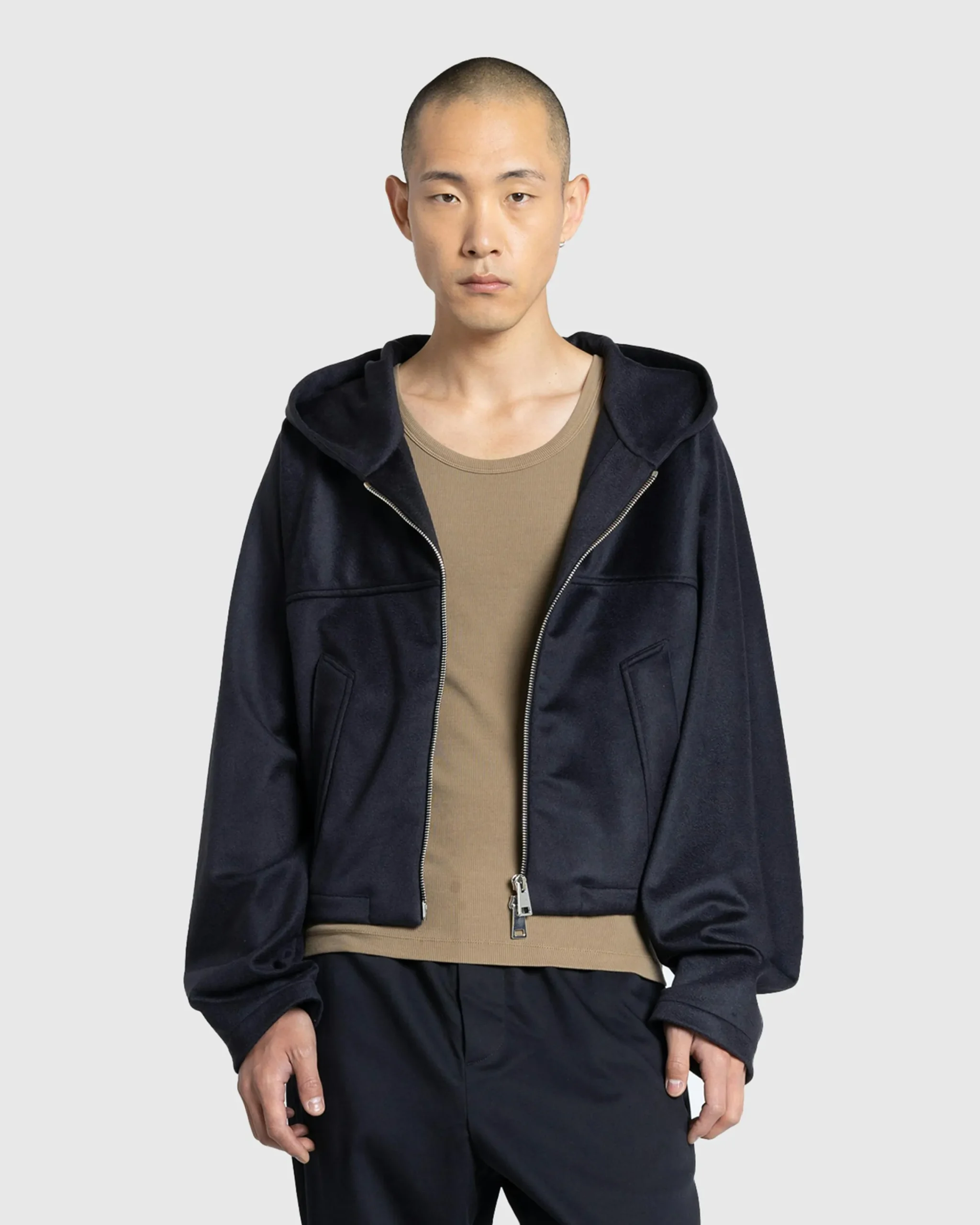 Meta Campania Collective George Cropped Cashmere Blouson Midnight Blue- Sweats
