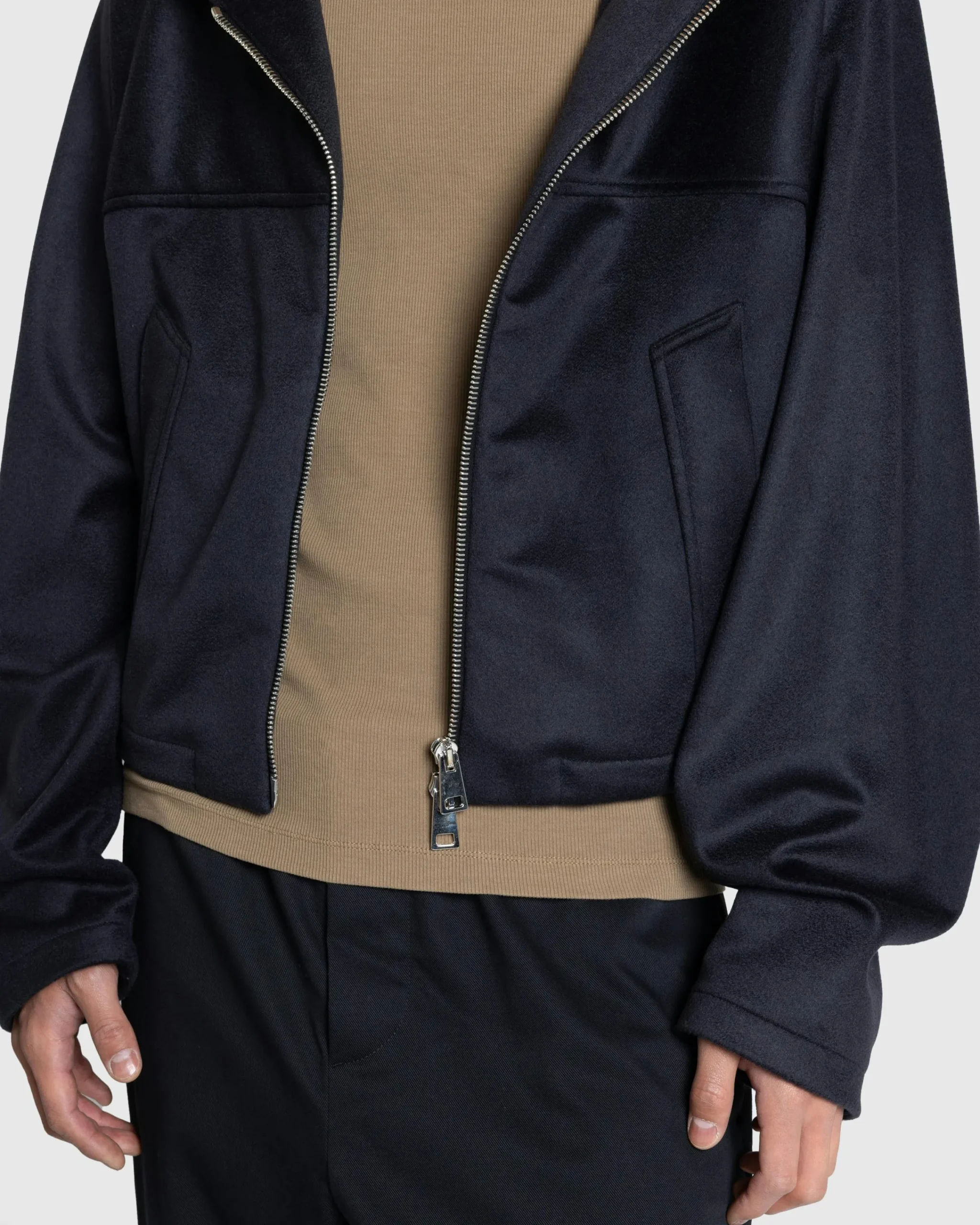 Meta Campania Collective George Cropped Cashmere Blouson Midnight Blue- Sweats