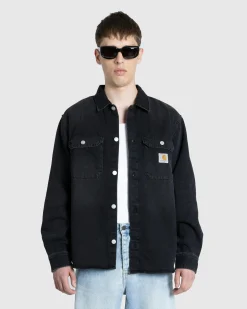 Carhartt WIP Harvey Shirt Jacket Black/Dark Used Wash- Shirts