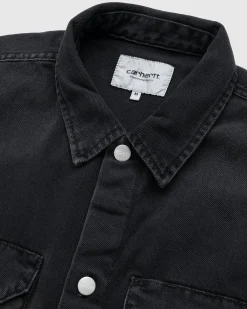Carhartt WIP Harvey Shirt Jacket Black/Dark Used Wash- Shirts