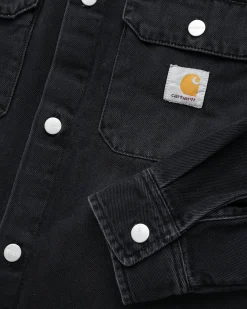 Carhartt WIP Harvey Shirt Jacket Black/Dark Used Wash- Shirts