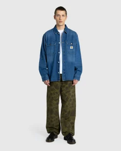 Carhartt WIP Harvey Shirt Jacket Blue/Dark Used Wash- Shirts