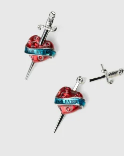 Jean Paul Gaultier Heart and Sword Earrings- Jewelry
