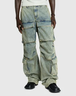 Entire Studios Heavy Denim Cargo Surface Wave- Pants