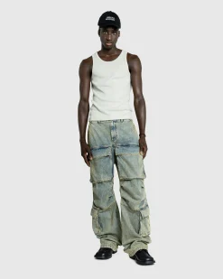 Entire Studios Heavy Denim Cargo Surface Wave- Pants