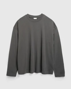 Dries van Noten Hegland Long-Sleeve T-Shirt Dark Grey- Tops