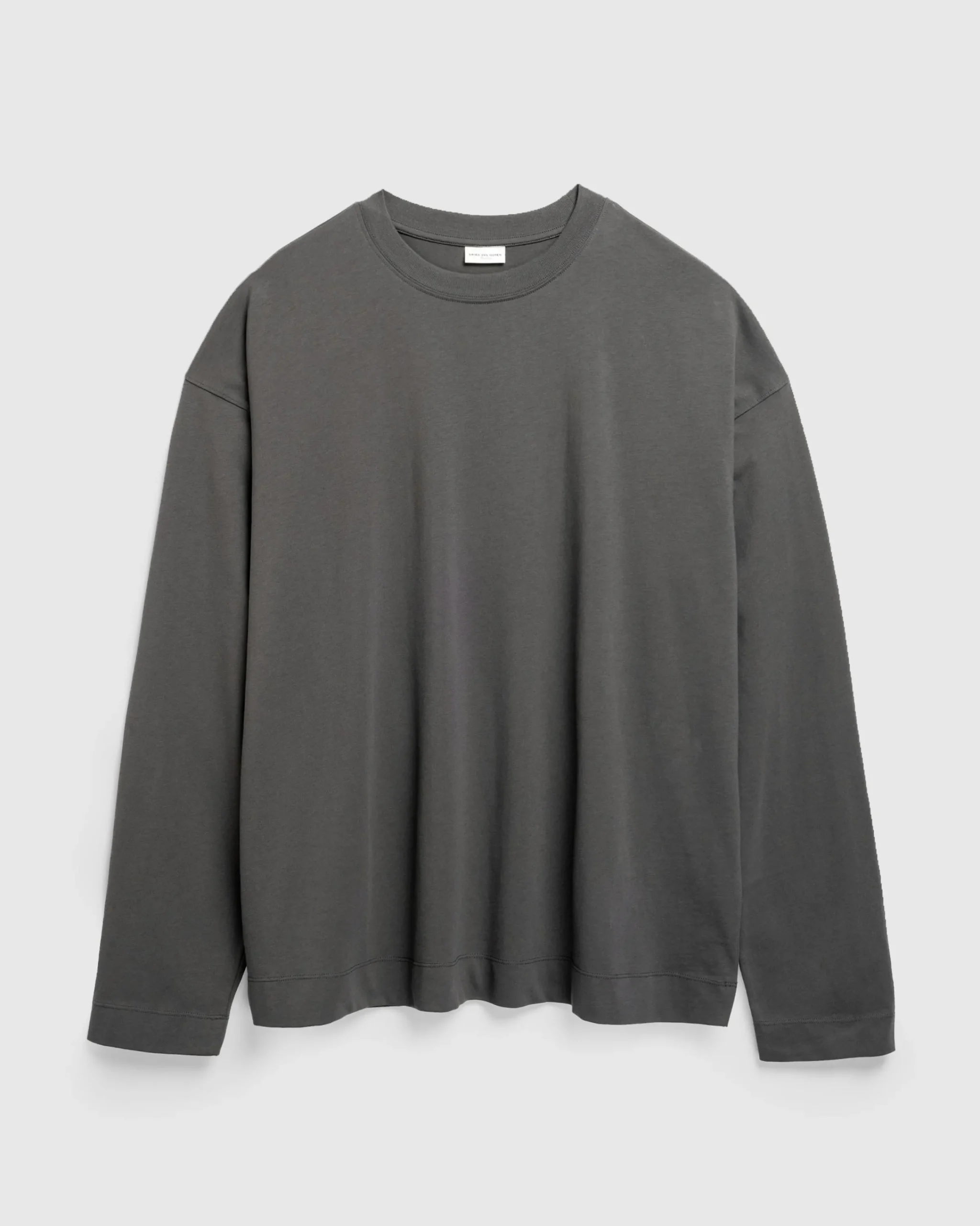 Dries van Noten Hegland Long-Sleeve T-Shirt Dark Grey- Tops