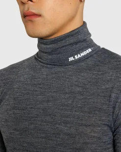 Jil Sander High-Neck Shirt Dark Grey- Knitwear