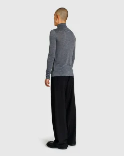 Jil Sander High-Neck Shirt Dark Grey- Knitwear