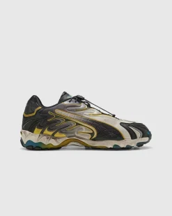 Puma Inhale Distressed Warm White/Black-Pelé Yellow- Sneakers