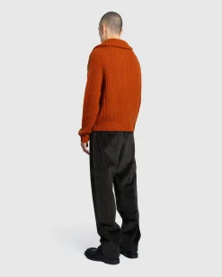 Meta Campania Collective Jackson Shawl Collar Chunky Cashmere Cardigan Rust Brown- Knitwear