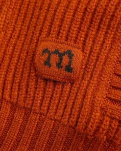 Meta Campania Collective Jackson Shawl Collar Chunky Cashmere Cardigan Rust Brown- Knitwear