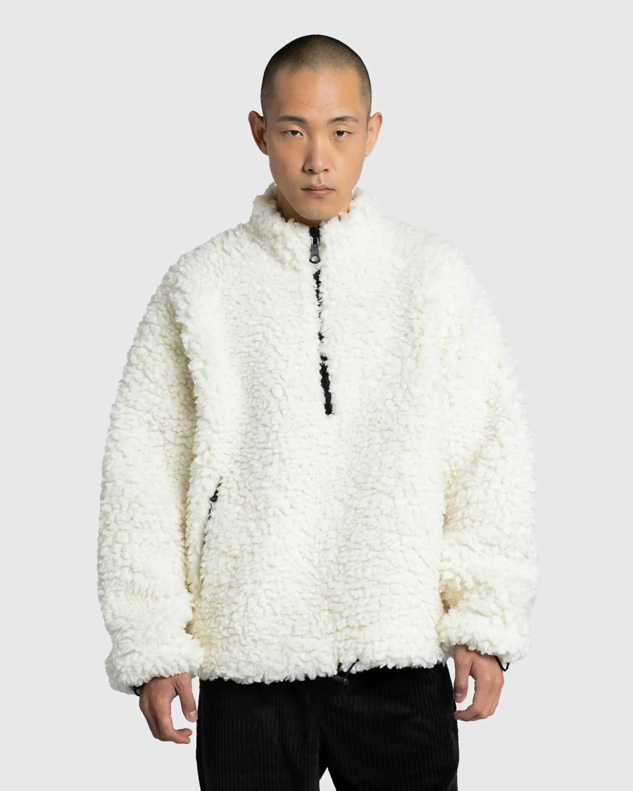 Meta Campania Collective Jason Shearling Quarter-Zip Natural White- Outerwear