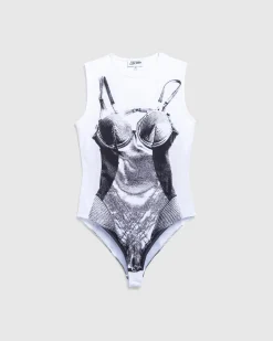 Jean Paul Gaultier Jersey Body Printed Madonna Corset Trompe L'Œil- Tops
