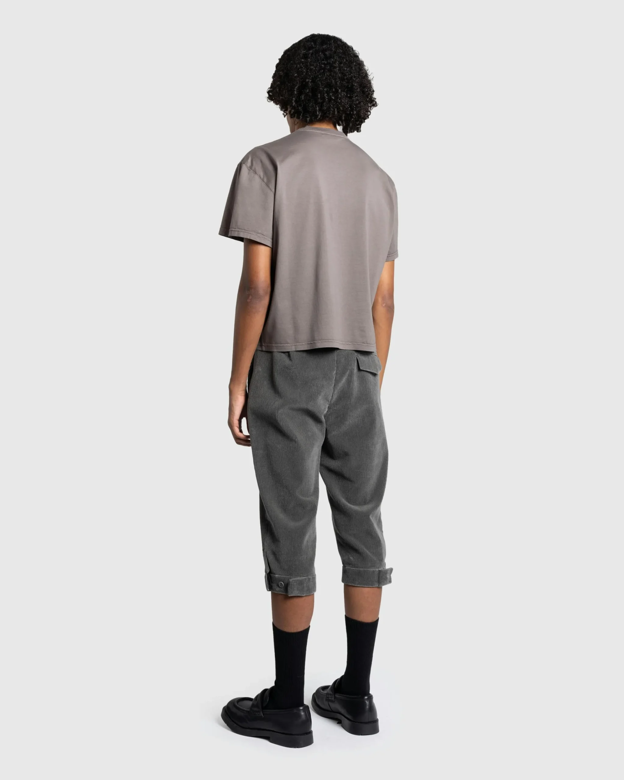 Rier Jersey Cotton V-Neck T-Shirt Castlerock- Tops