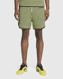 adidas Knit Shorts Semi Frozen Yellow/Night Brown- Shorts
