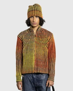 Diesel K-Oakland-Zip Knitwear Scarlet Ibis- Knitwear