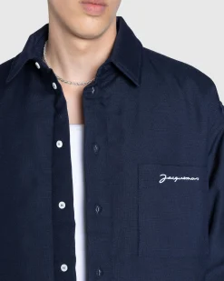JACQUEMUS La Chemise Boulanger Dark Navy- Shirts