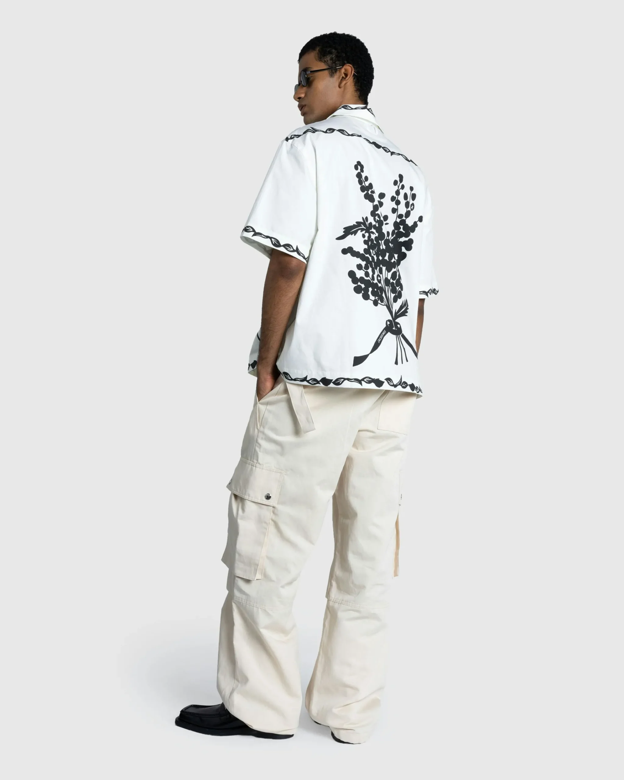 JACQUEMUS La Chemise Jean Print Mimosa Frise Black- Shirts