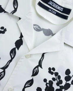 JACQUEMUS La Chemise Jean Print Mimosa Frise Black- Shirts