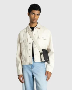 JACQUEMUS La Veste De-Nimes Off-White/Red Stripe- Outerwear