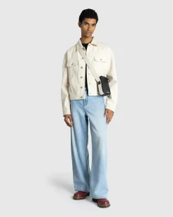 JACQUEMUS La Veste De-Nimes Off-White/Red Stripe- Outerwear