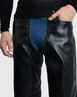 GmbH Lata Faux Leather Denim Pants- Pants