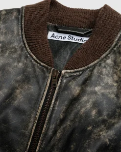 Acne Studios Leather Bomber Jacket- Outerwear